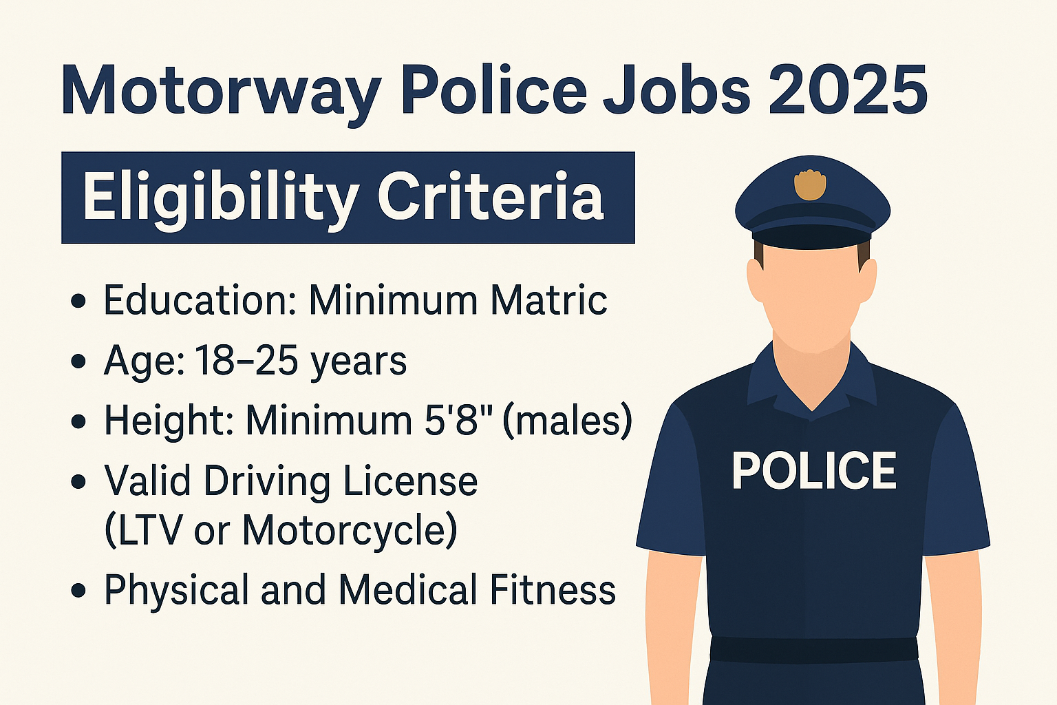 Motorway Police Jobs 2025 Eligibility Criteria